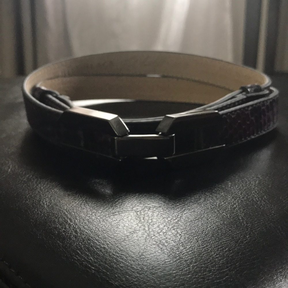 Purple snakeskin design belt